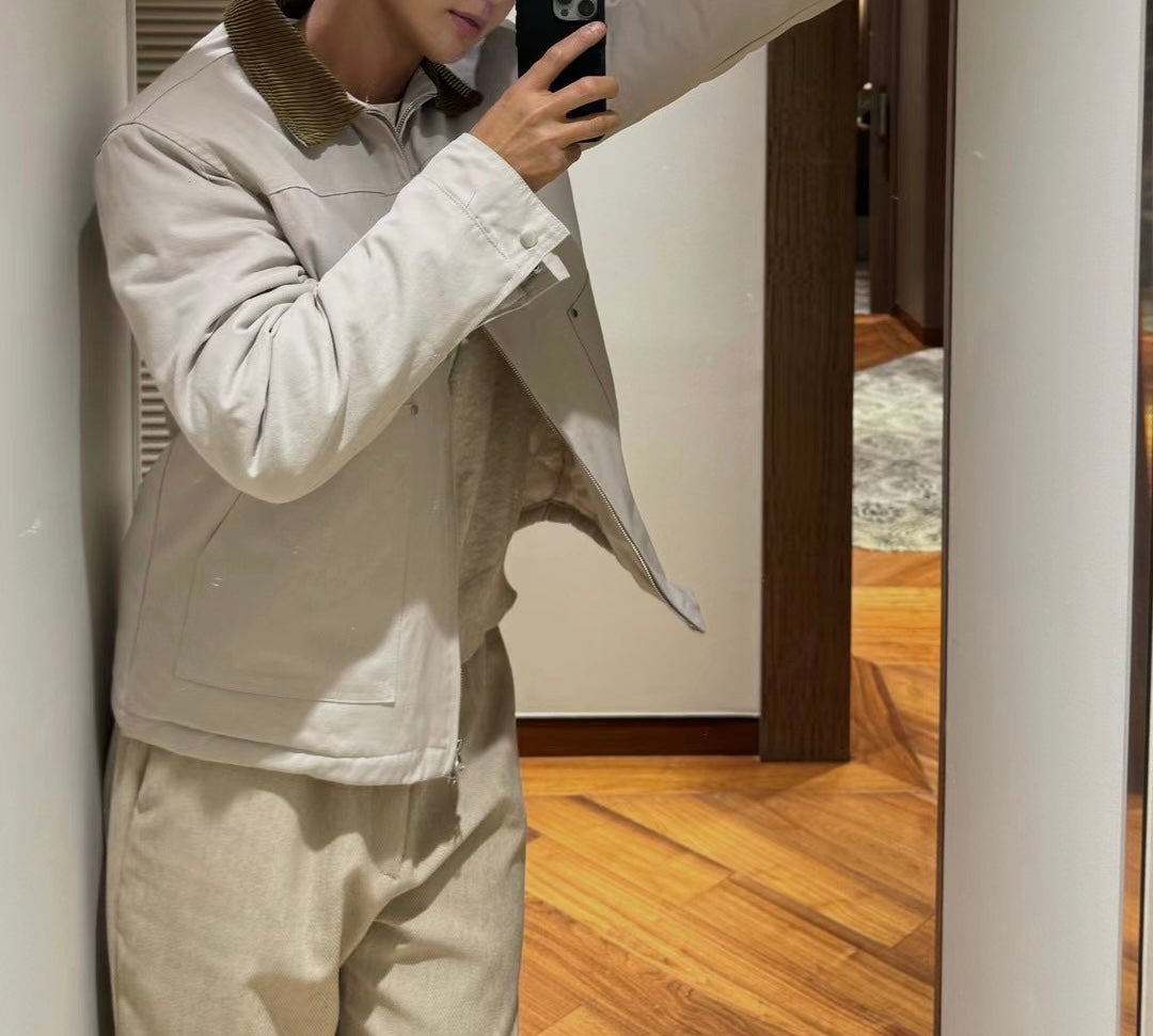 韓系拉鍊挺短褸