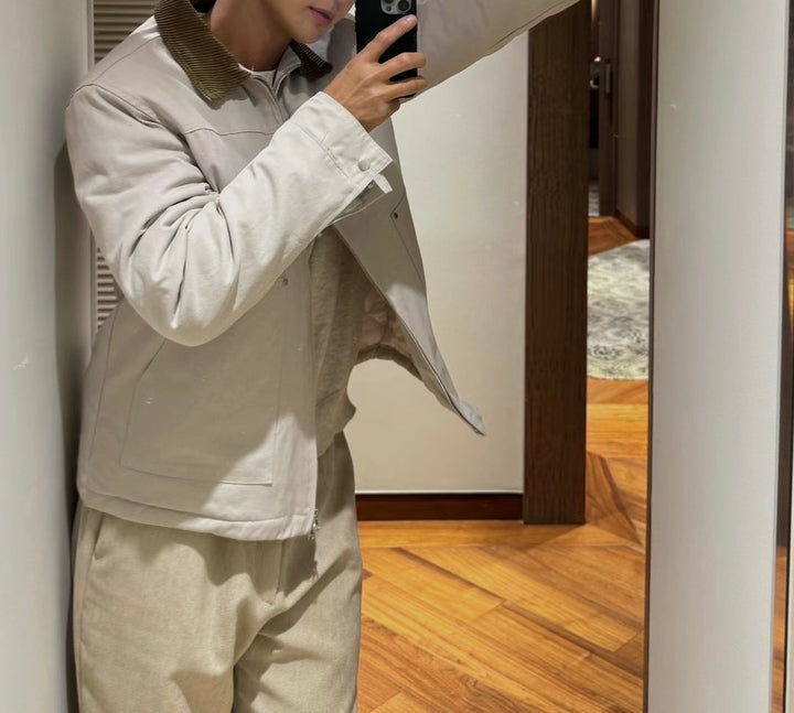 韓系拉鍊挺短褸