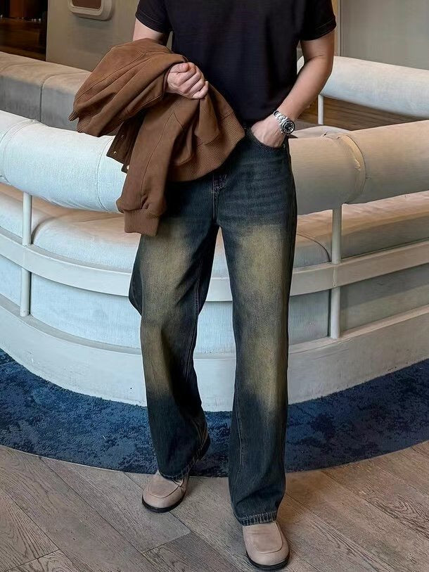 深藍色牛仔褲 韓國男裝褲