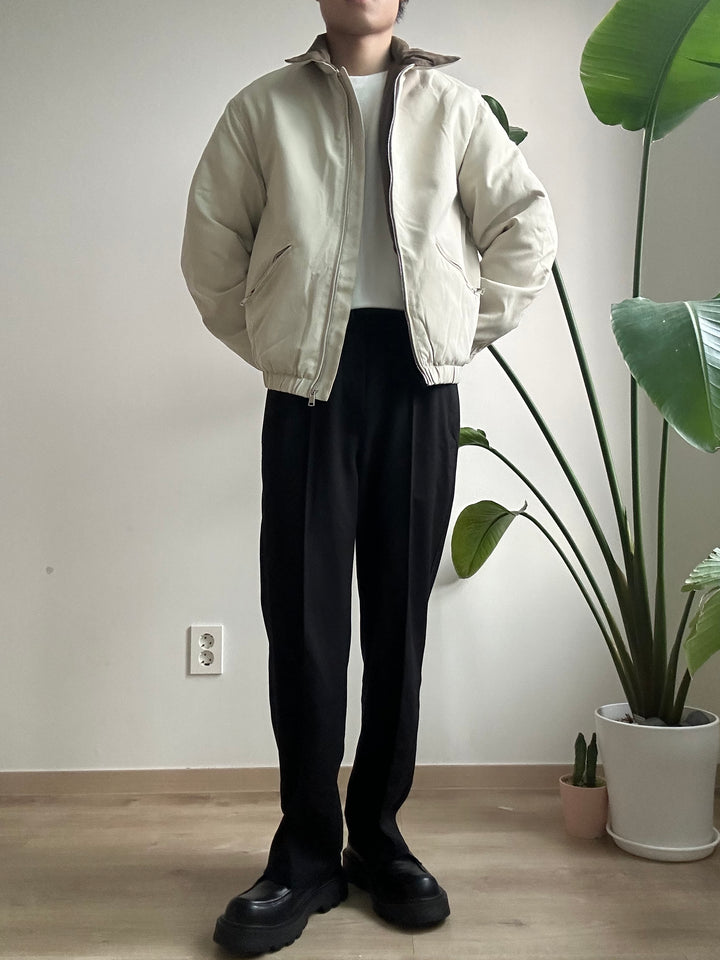 (超舒適!)黑色彈性落地褲 香港男裝褲