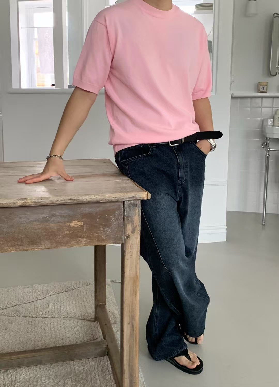 寬鬆短袖上衣 男裝衫