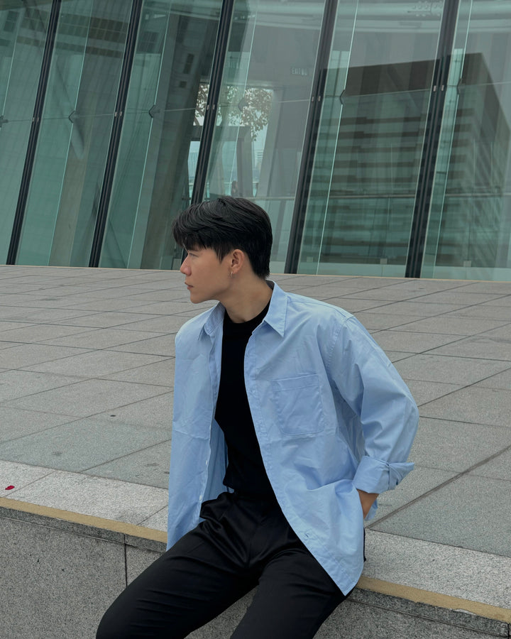 挺身日常襯衫-韓國男裝