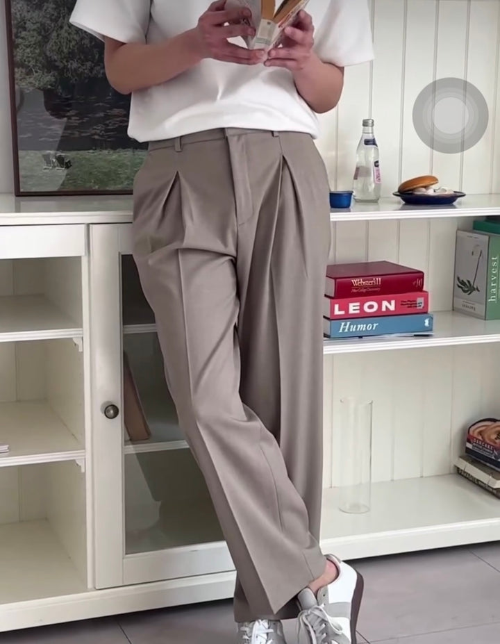 百搭半闊筒長褲- 韓國男裝