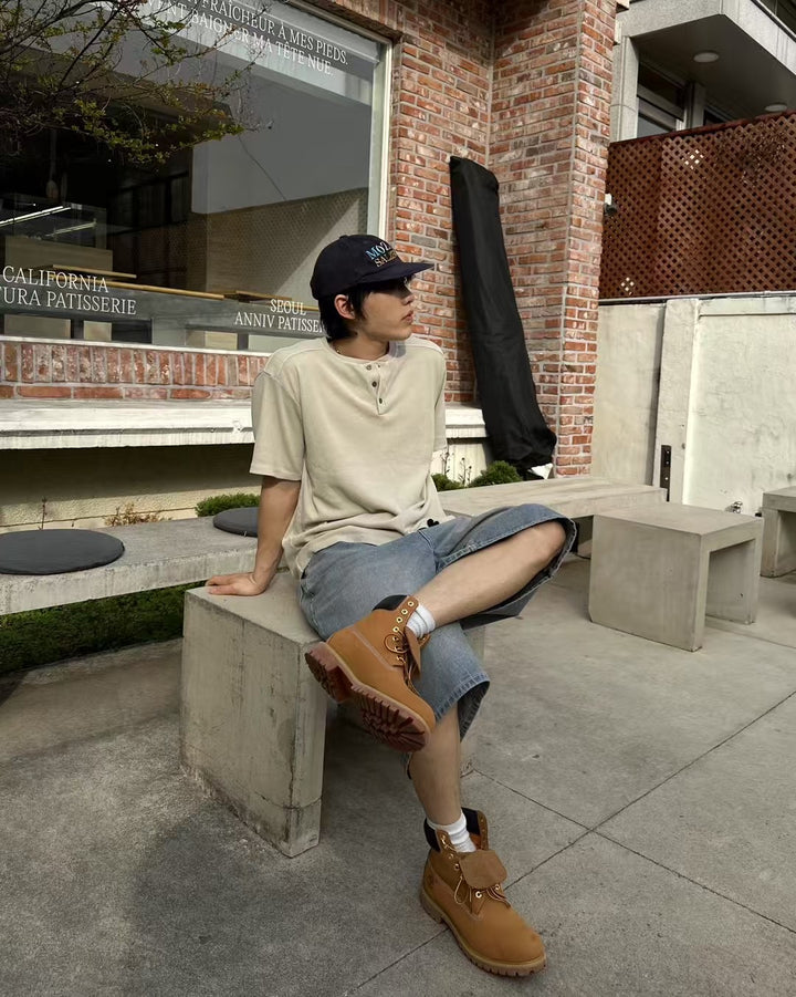 短袖暗格紋上衣