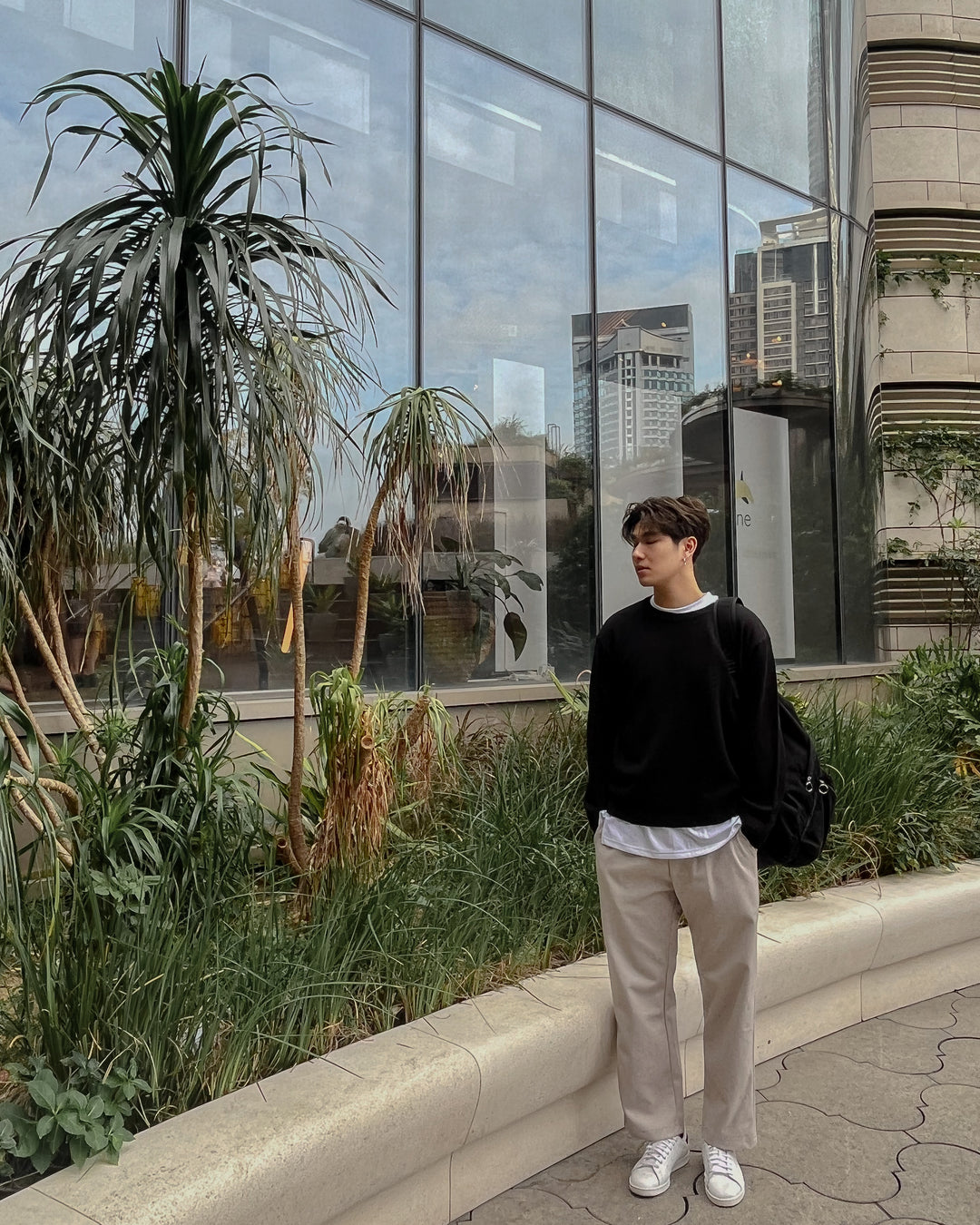 挺身超舒適長褲 - 淺米