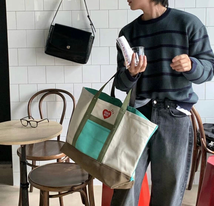 間條襯搭針織上衣