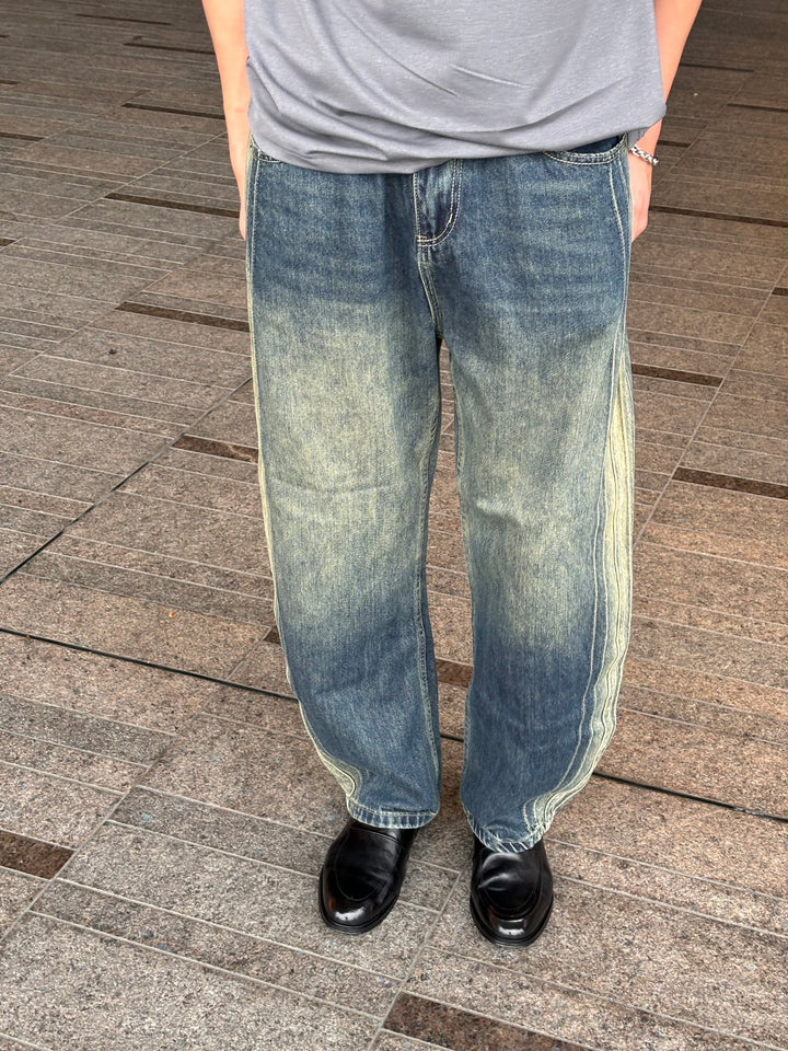 側間水洗牛仔褲 韓國男裝