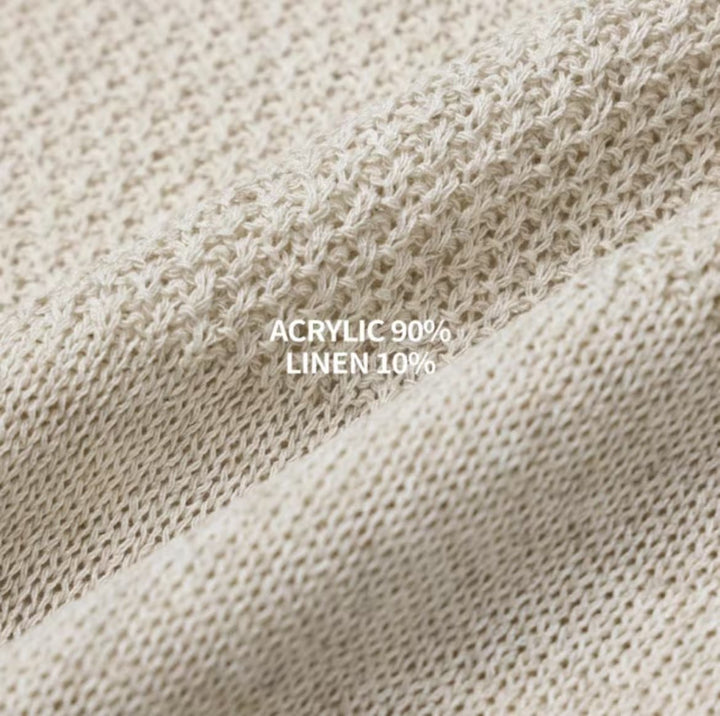 編織橫紋翻領短袖上衣