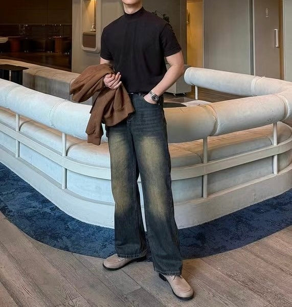 深藍色牛仔褲 韓國男裝褲