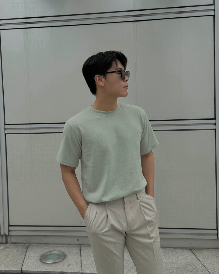 輕透短袖上衣 - 薄荷綠