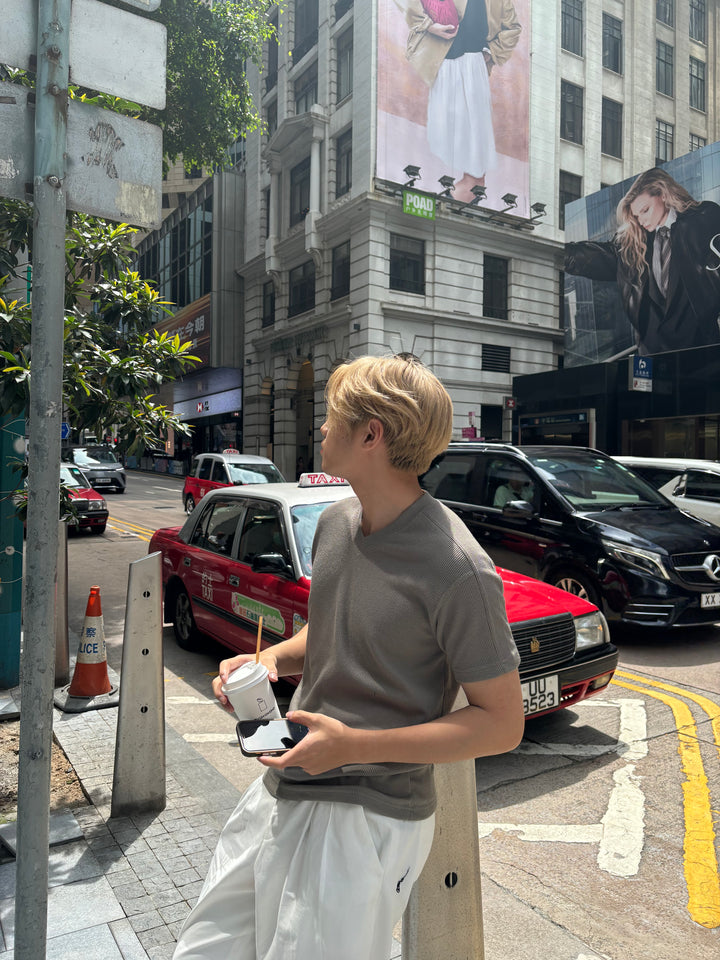 領針織短袖上衣 韓國衫