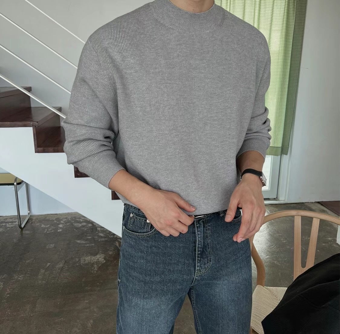 針織基本款半領上衣