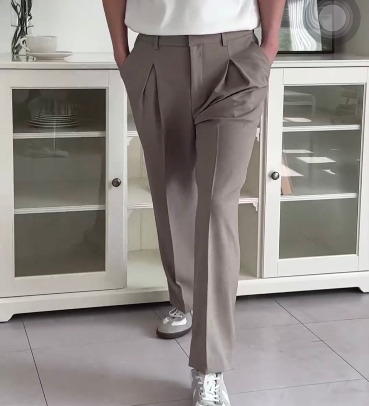 百搭半闊筒長褲- 韓國男裝