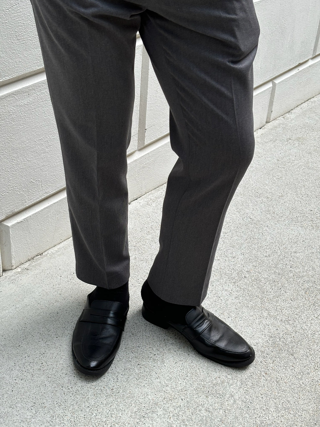 碳灰直腳西裝長褲 香港男裝