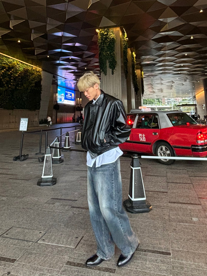 深藍落地牛仔褲 韓國男裝