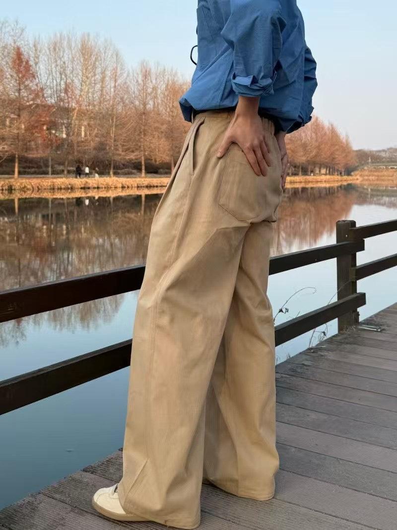 鈕扣落地長褲 韓國男裝