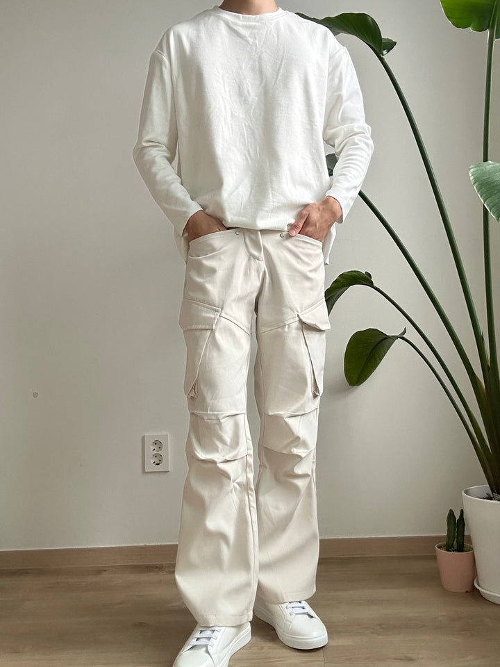 純白色長袖上衣 香港男裝