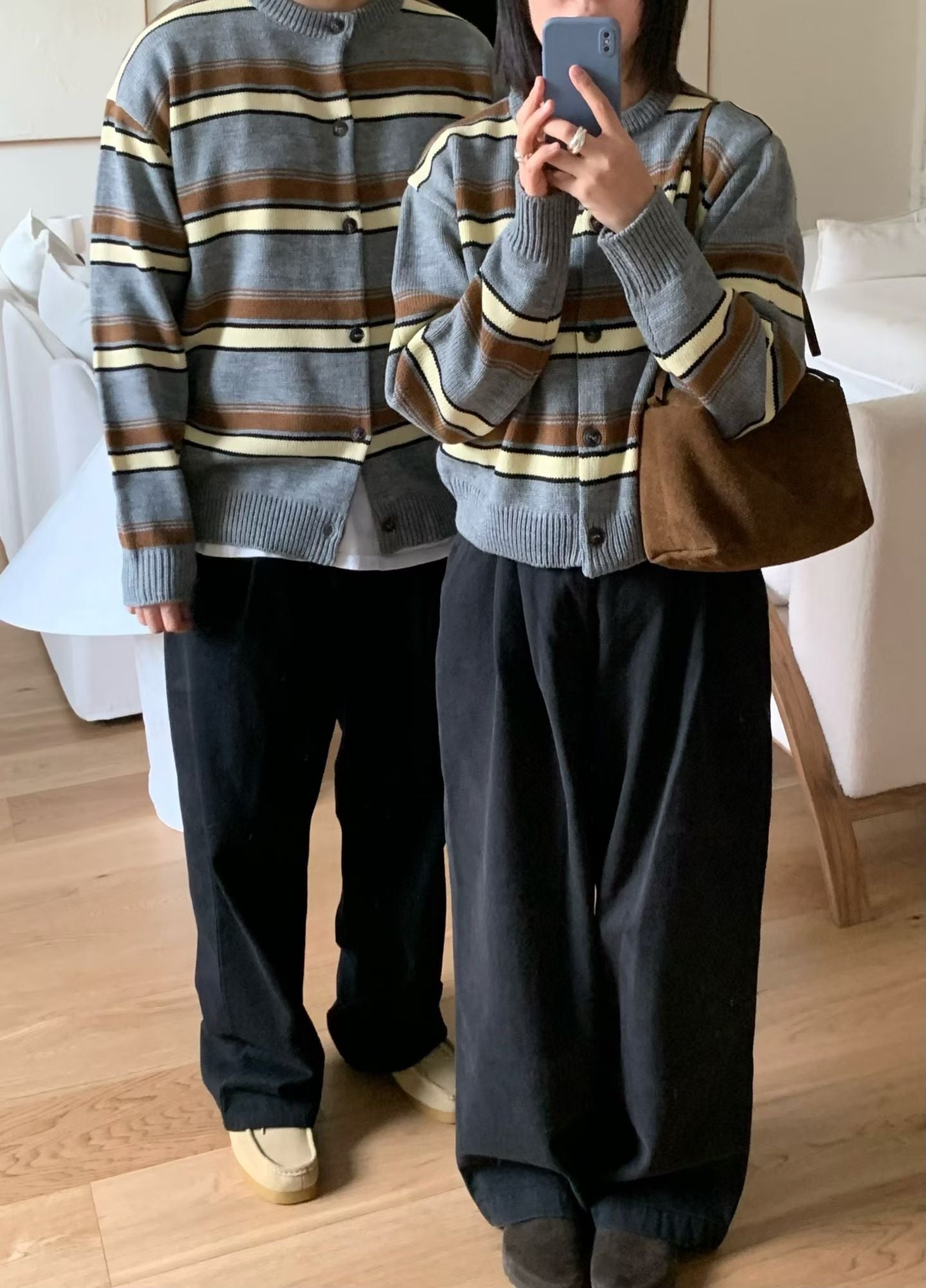 <情侶裝系列>粗間條針織上衣