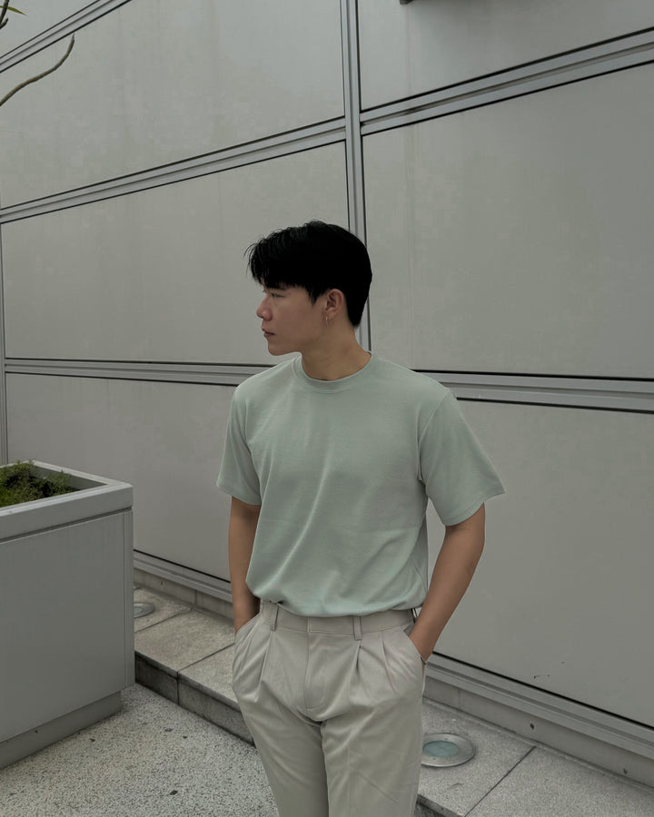 輕透短袖上衣 - 薄荷綠