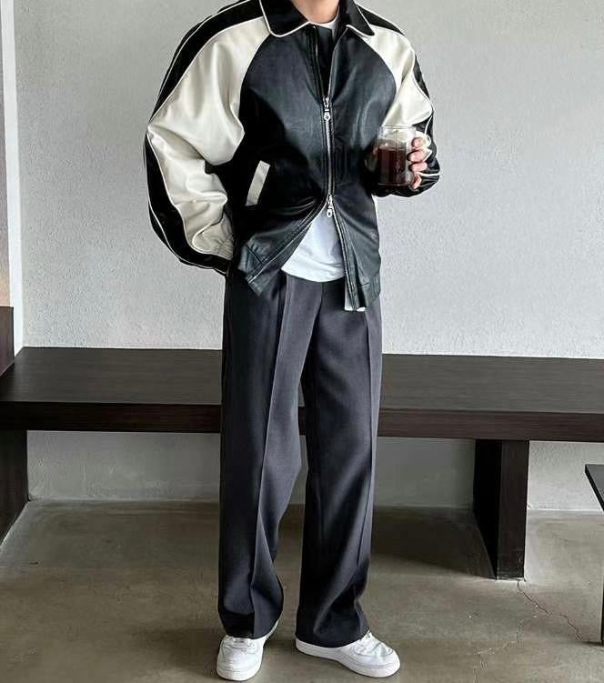 半闊筒長褲 深灰色S現貨