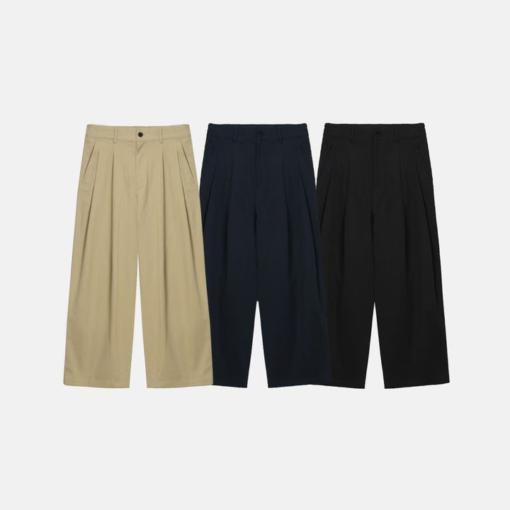 鈕扣落地長褲 韓國男裝