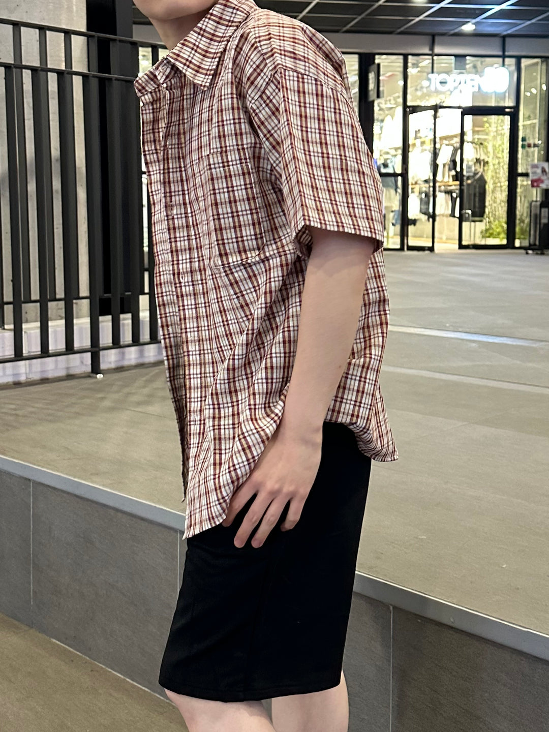 格仔短袖襯衫 香港男裝