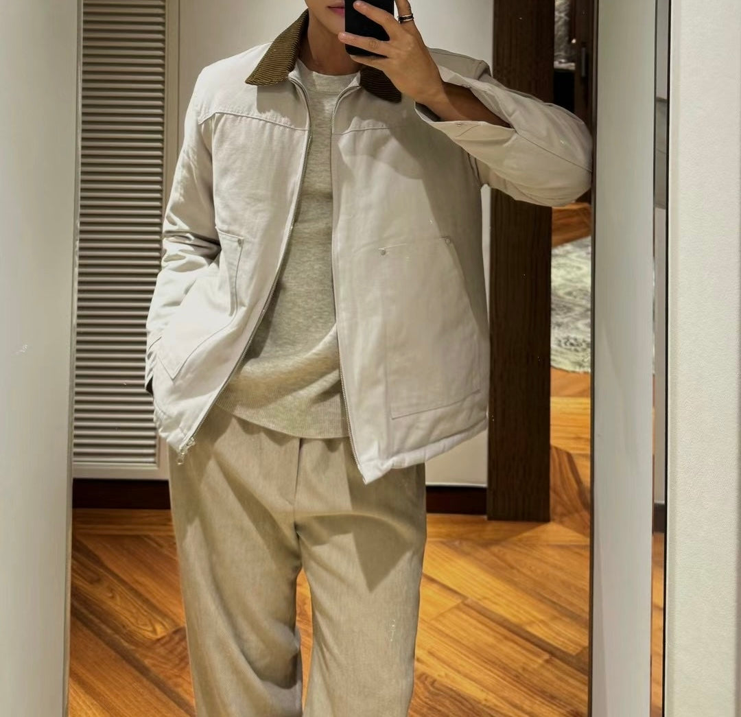 韓系拉鍊挺短褸