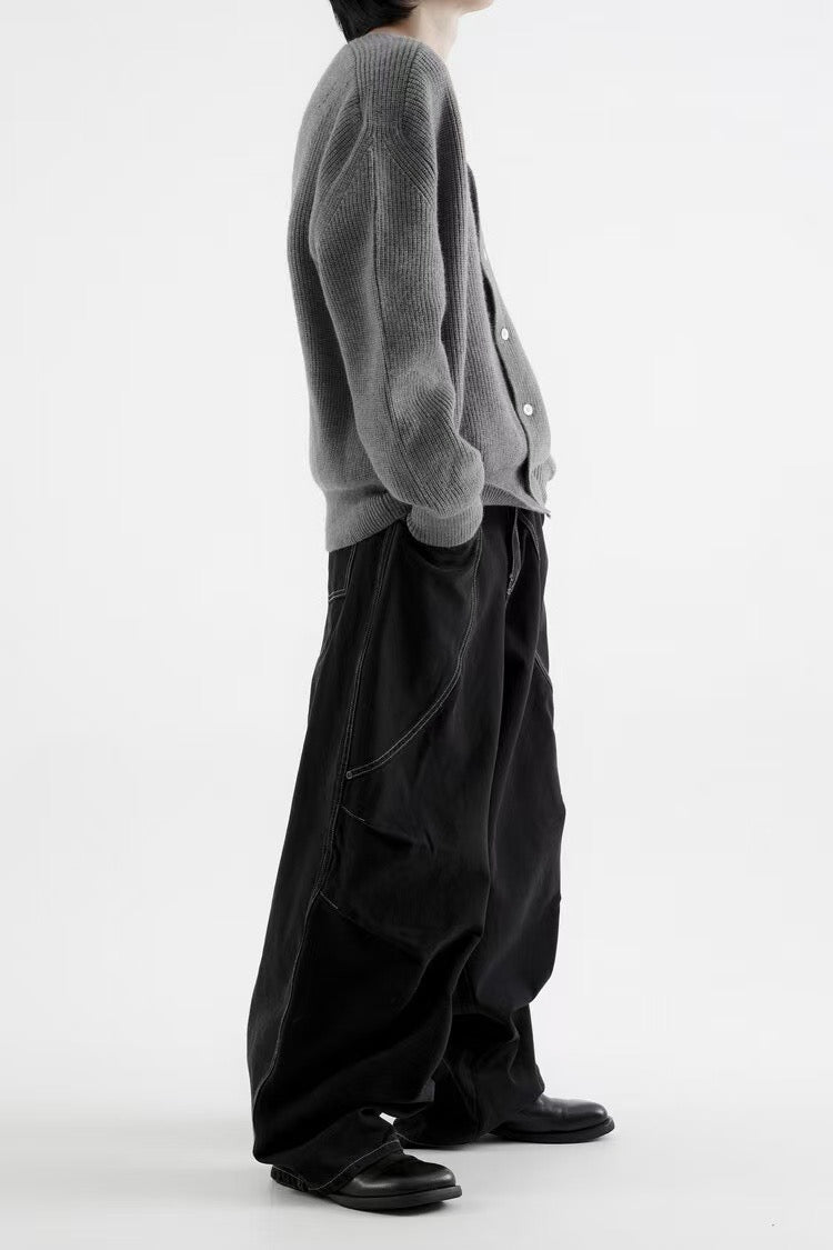 彎身摺紋落地牛仔褲 韓國男裝