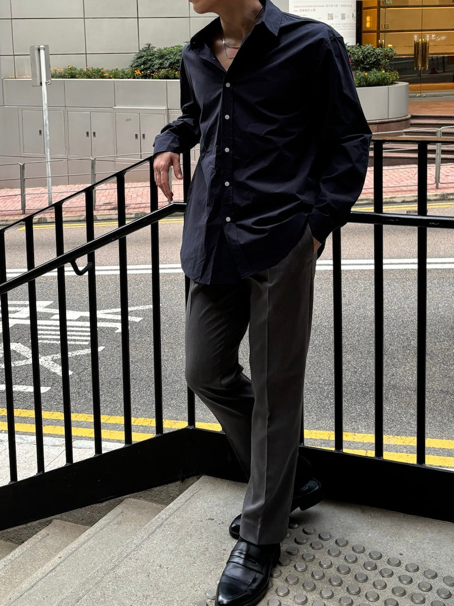 碳灰直腳西裝長褲 香港男裝