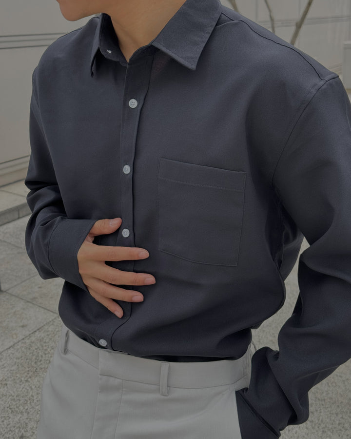 黑色透氣百搭襯衫