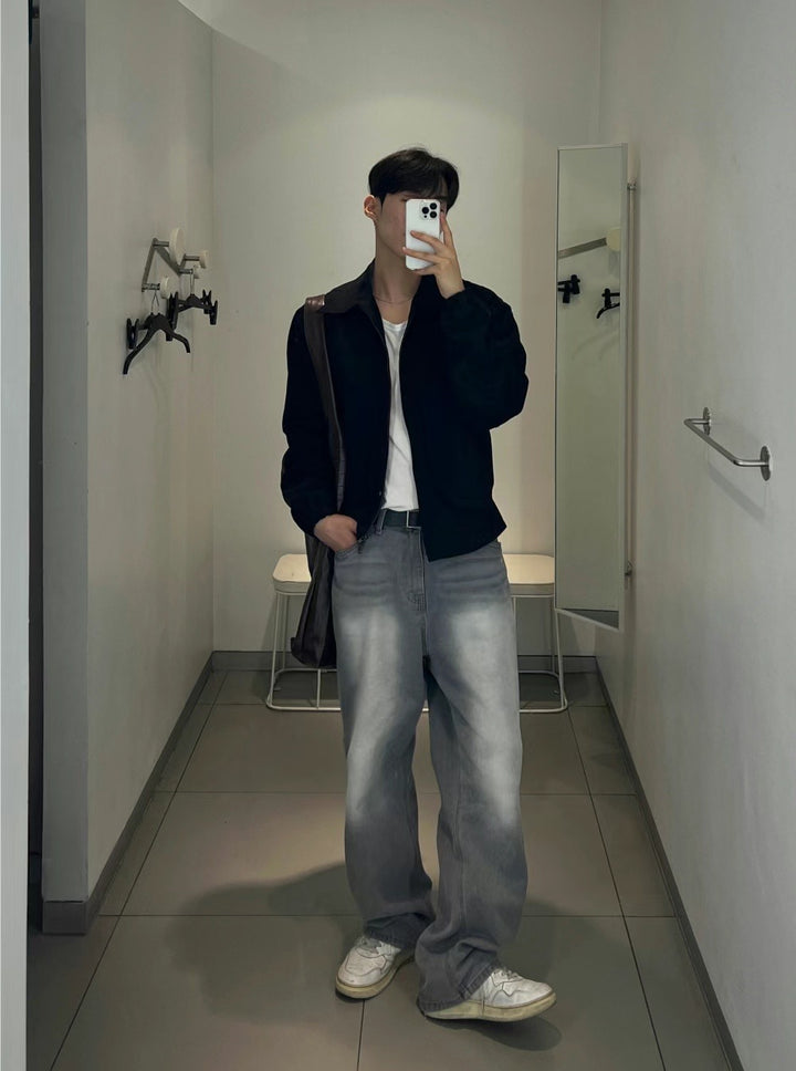 現貨 淺灰落地牛仔褲