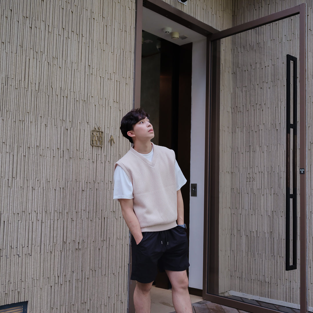 超透氣百搭黑色短褲Daily Nylon Black Shorts-韓國男裝