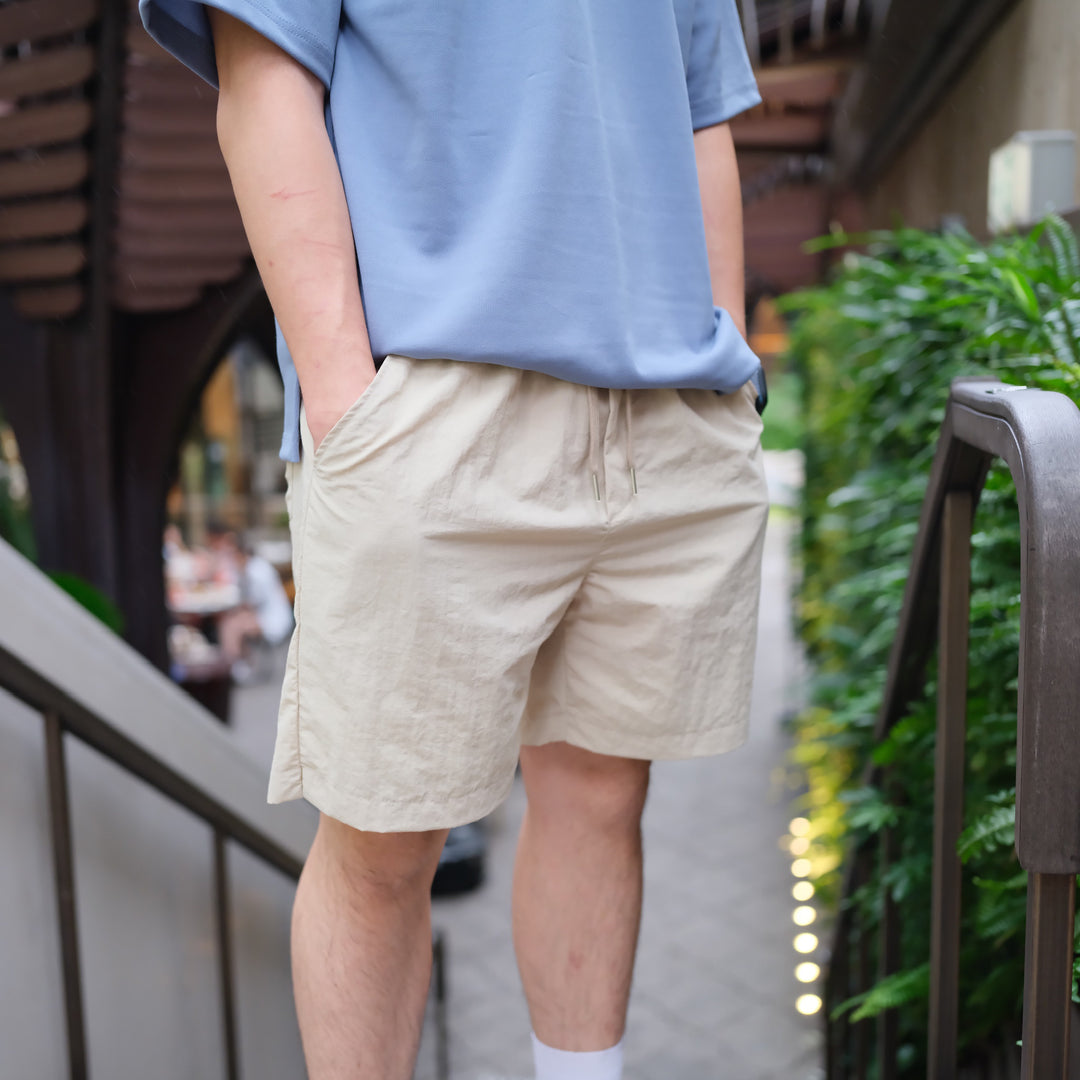 超透氣百搭米色短褲Daily Nylon Beige Shorts- 韓國男裝