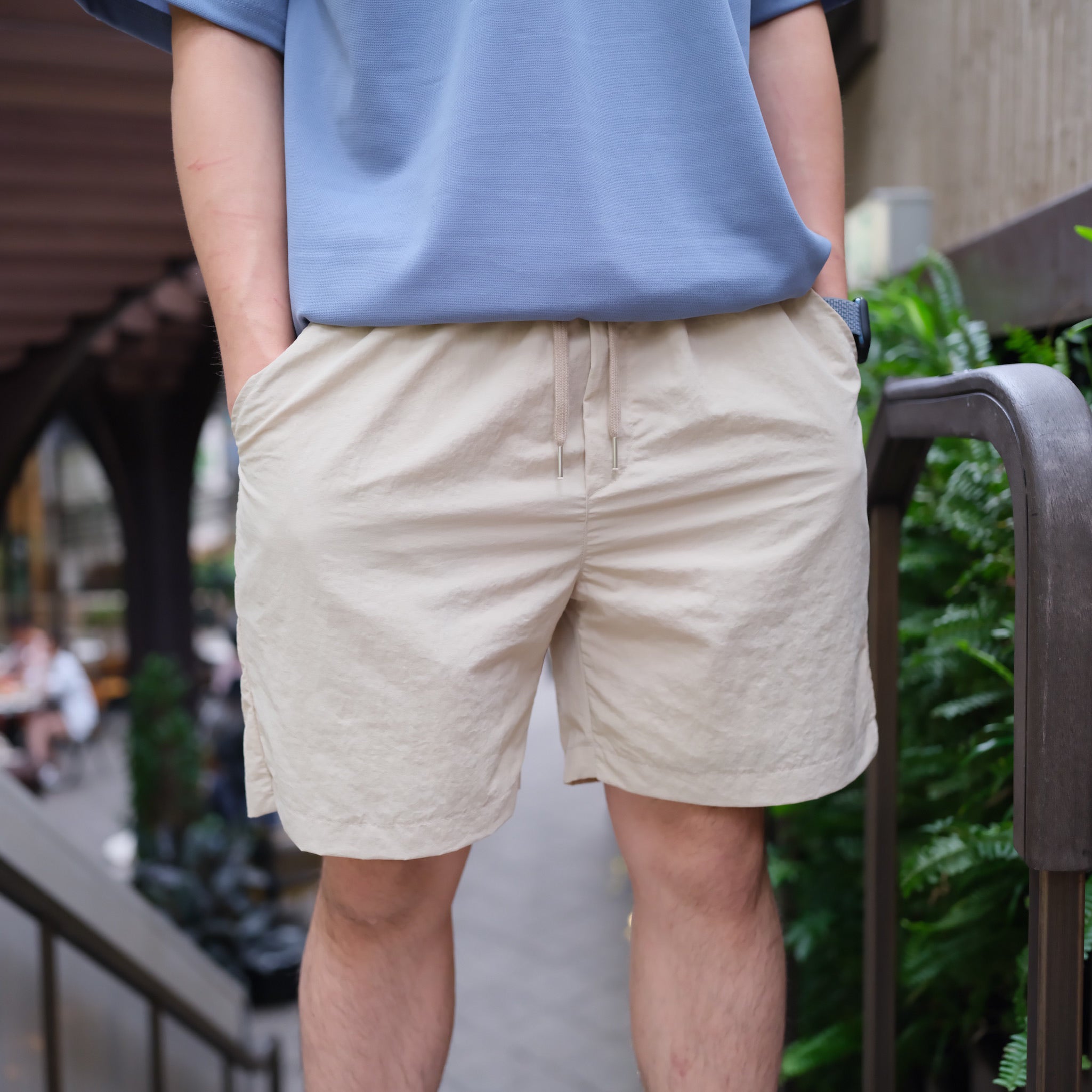 超透氣百搭米色短褲Daily Nylon Beige Shorts- 韓國男裝
