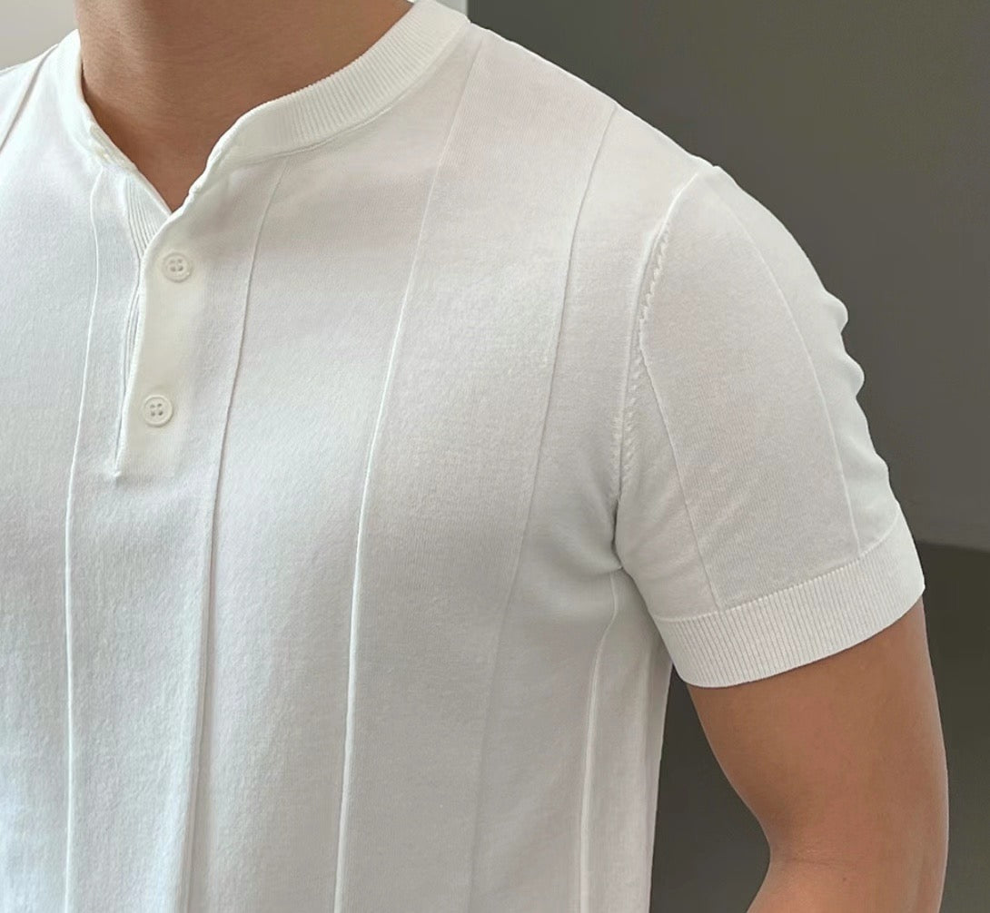 韓系間紋上衣Basic Button Top- 韓國男裝