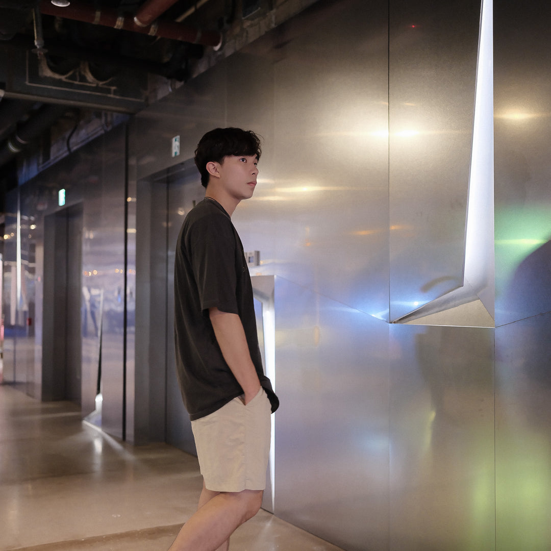 超透氣百搭米色短褲Daily Nylon Beige Shorts- 韓國男裝