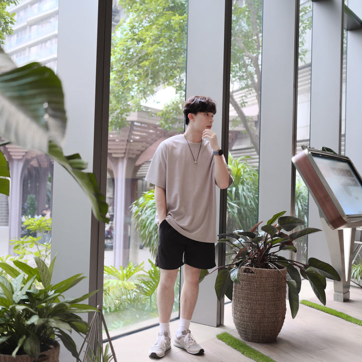 超透氣百搭黑色短褲Daily Nylon Black Shorts-韓國男裝