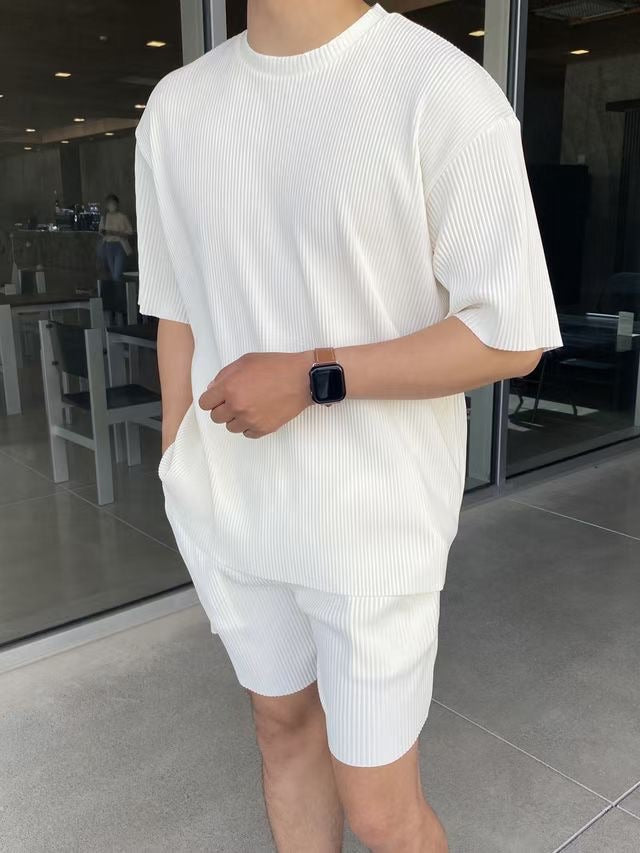 綠色短袖套裝上衣