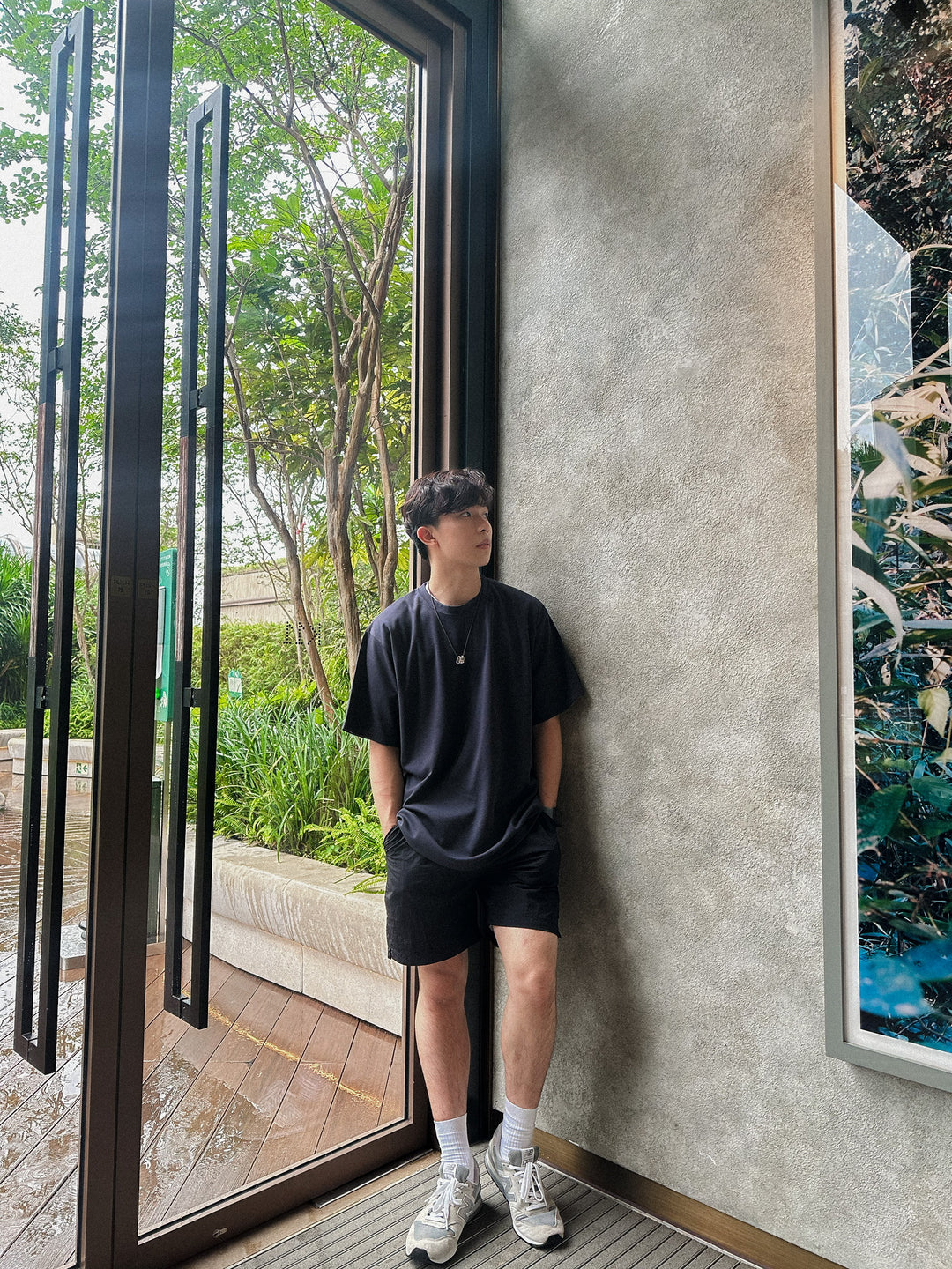 超透氣百搭黑色短褲Daily Nylon Black Shorts-韓國男裝