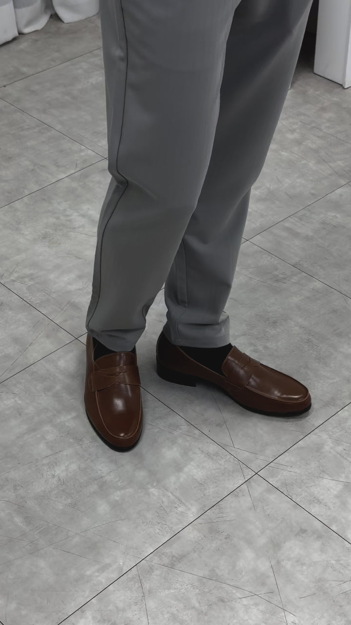 韓國製啡色樂福鞋Loafers 男裝鞋