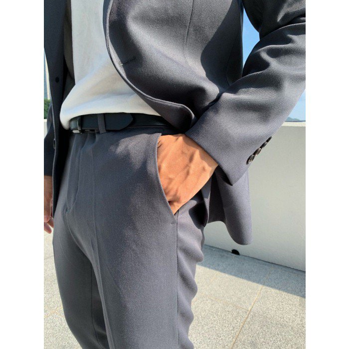 韓國男裝-Dark Ash Grey Suit - Blazer