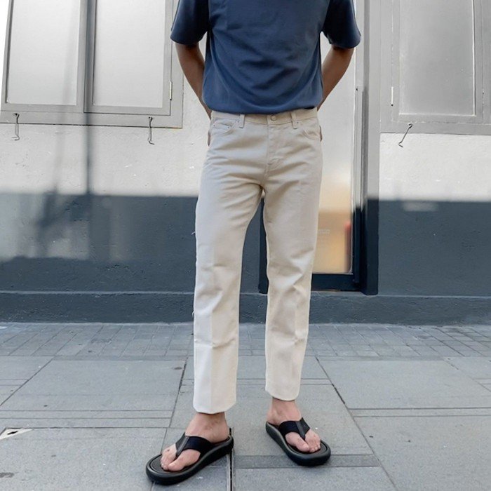 韓國男裝-Beige Jeans