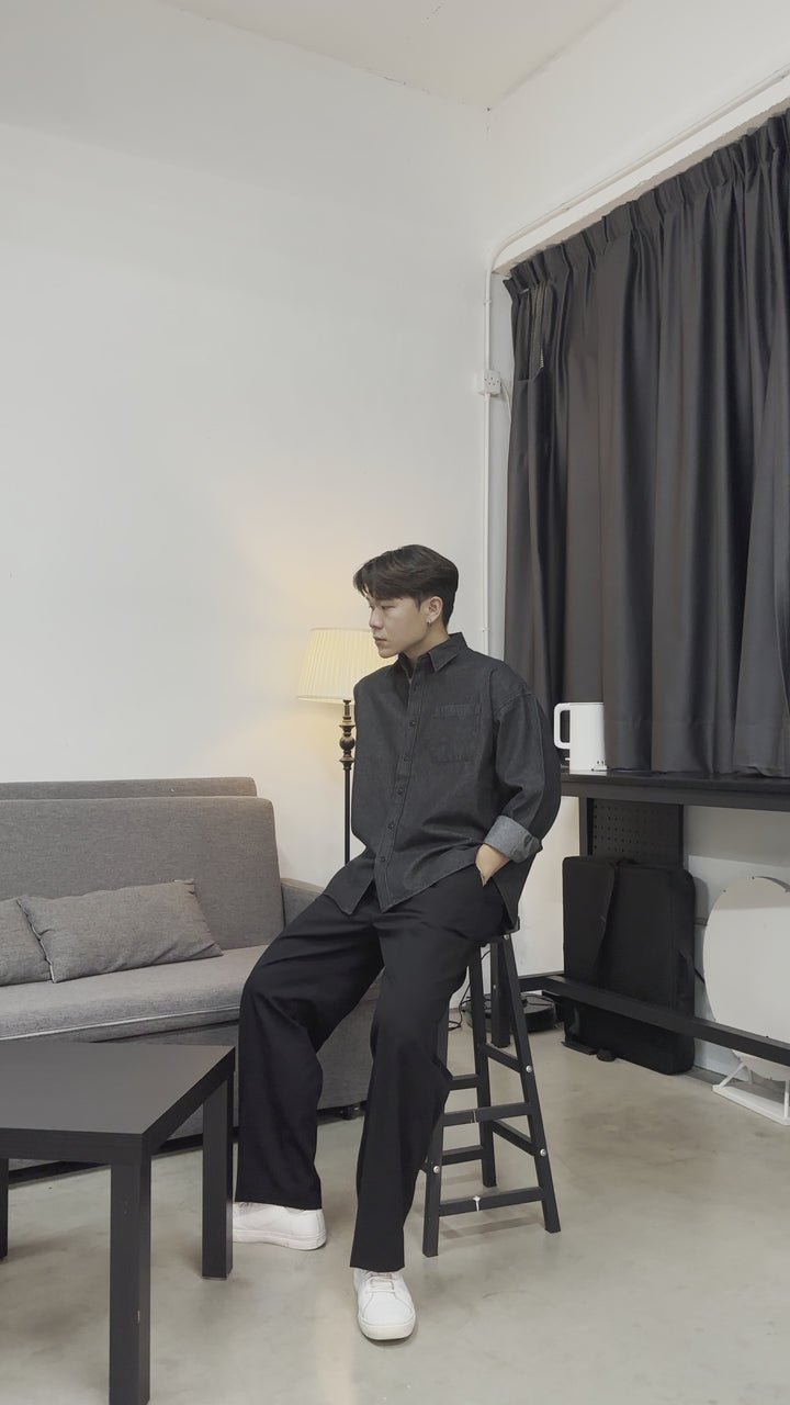 現貨 黑色落地長褲