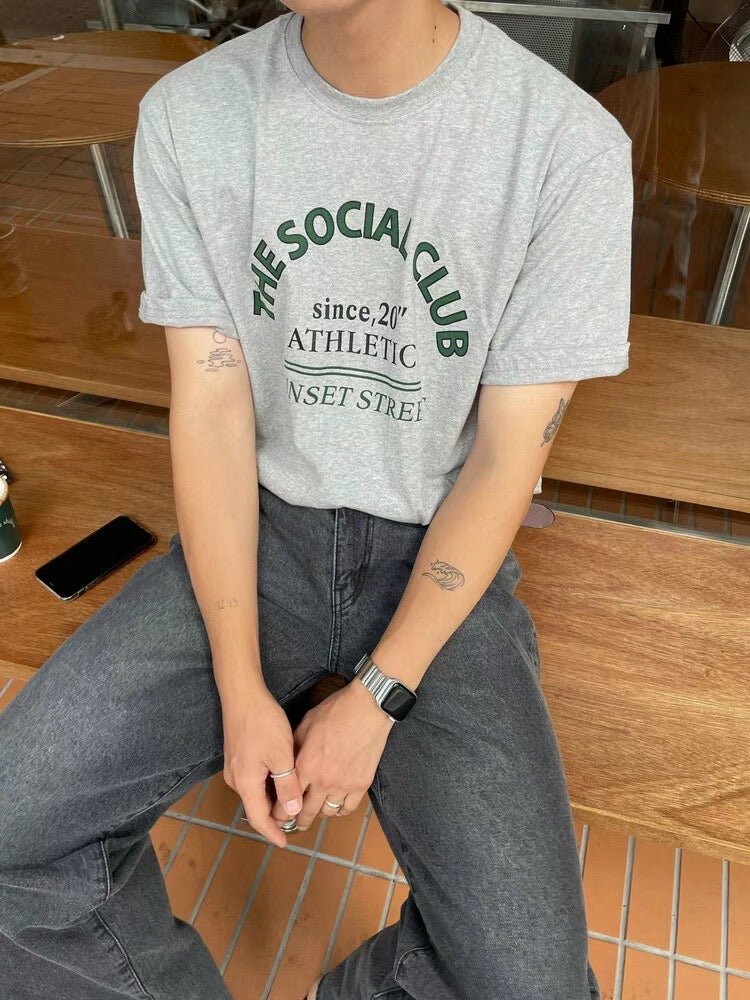 親膚韓系短袖上衣Sunset Street Tee - 韓國男裝