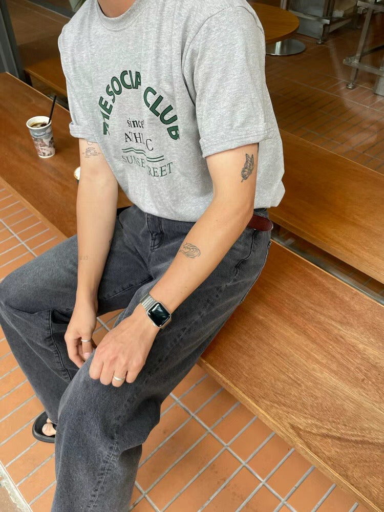 親膚韓系短袖上衣Sunset Street Tee - 韓國男裝