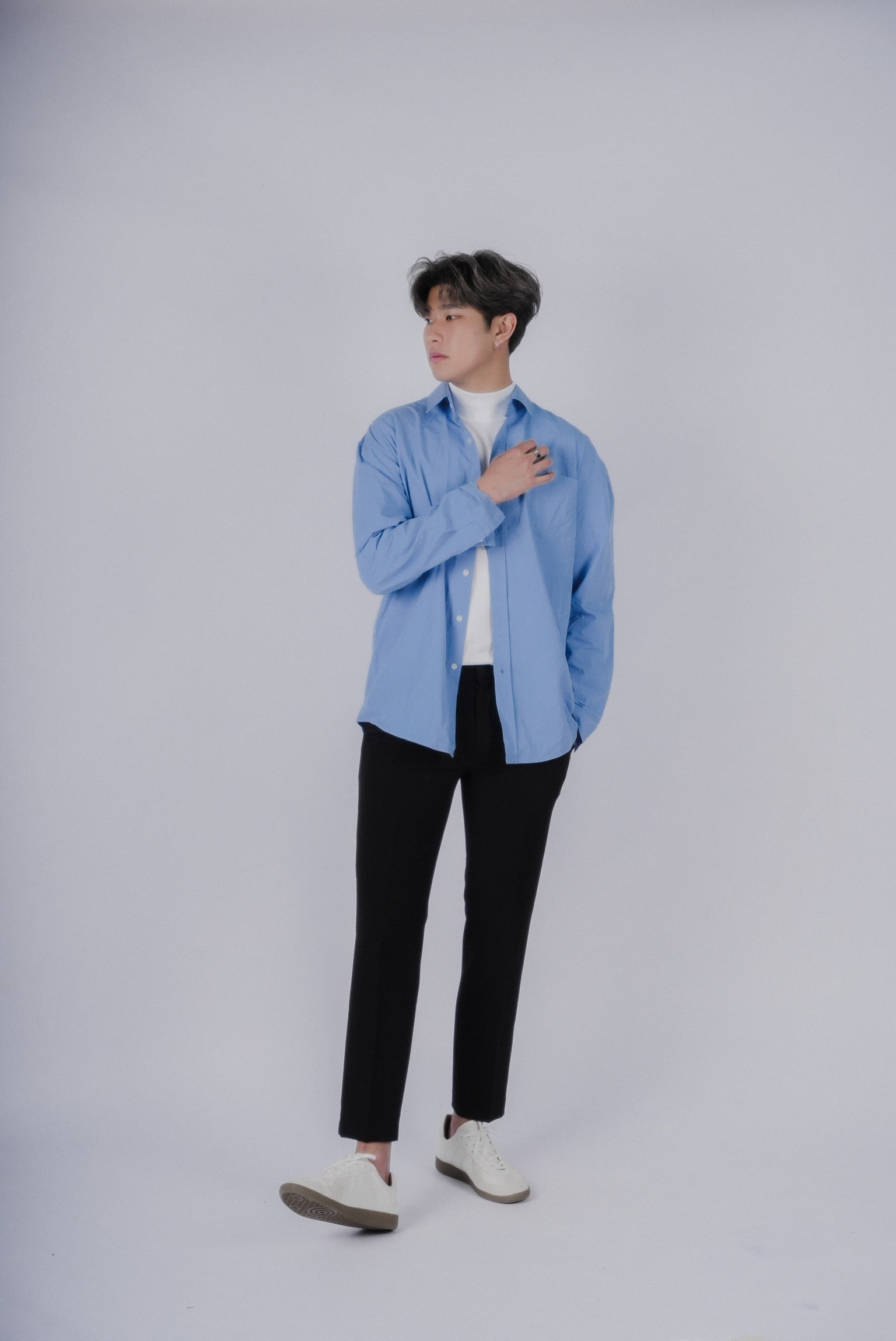 淺藍襯衫Blue Shirt-韓國男裝