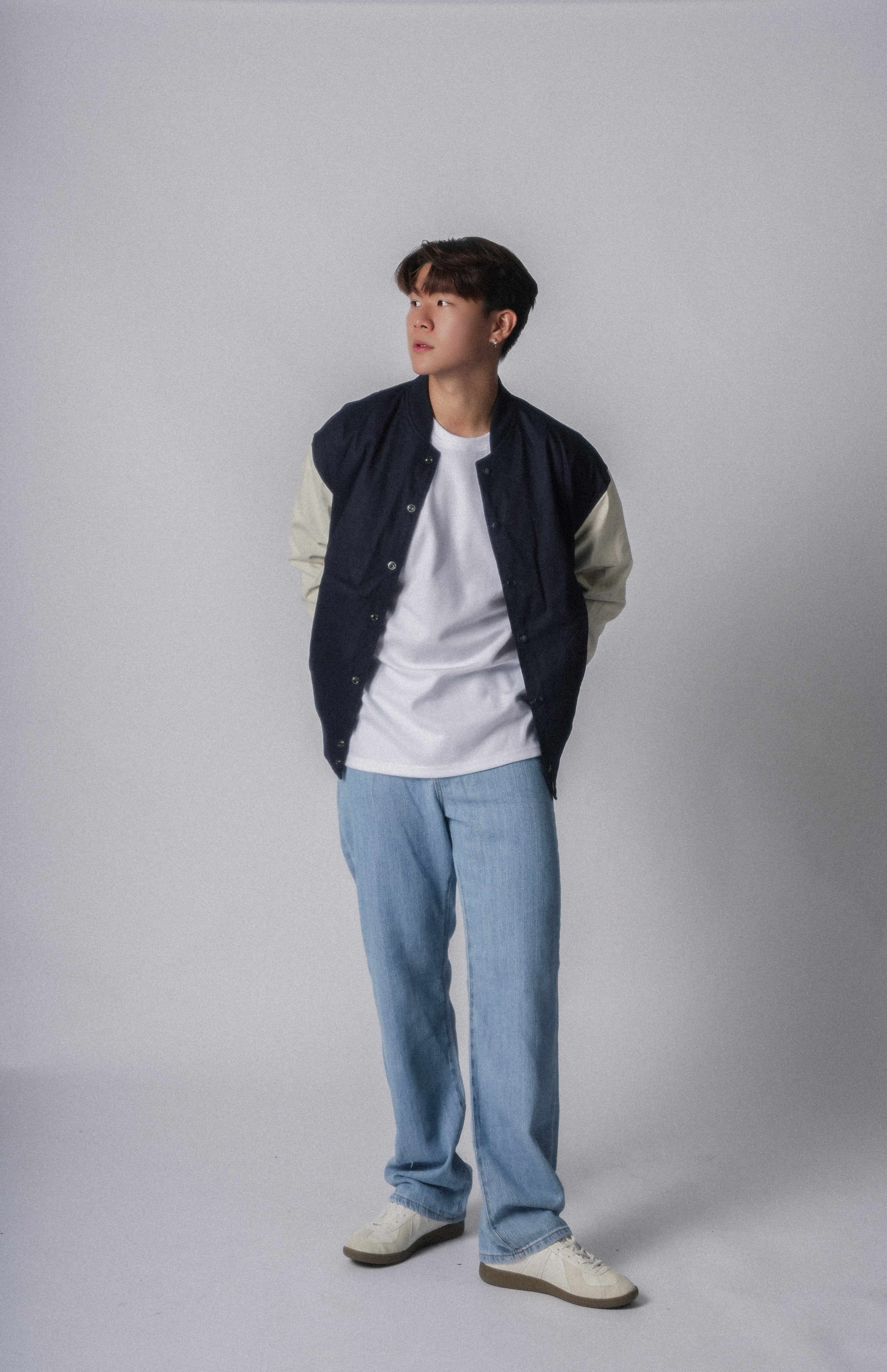 Navy Varsity Jacket- 韓國男裝