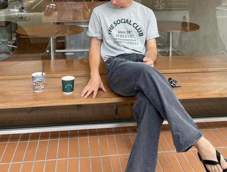 親膚韓系短袖上衣Sunset Street Tee - 韓國男裝