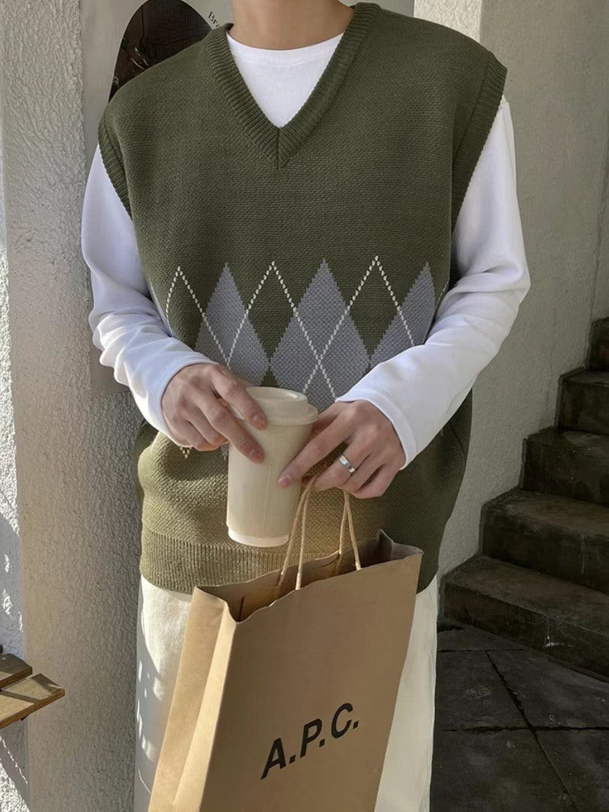 菱格針織冷背心