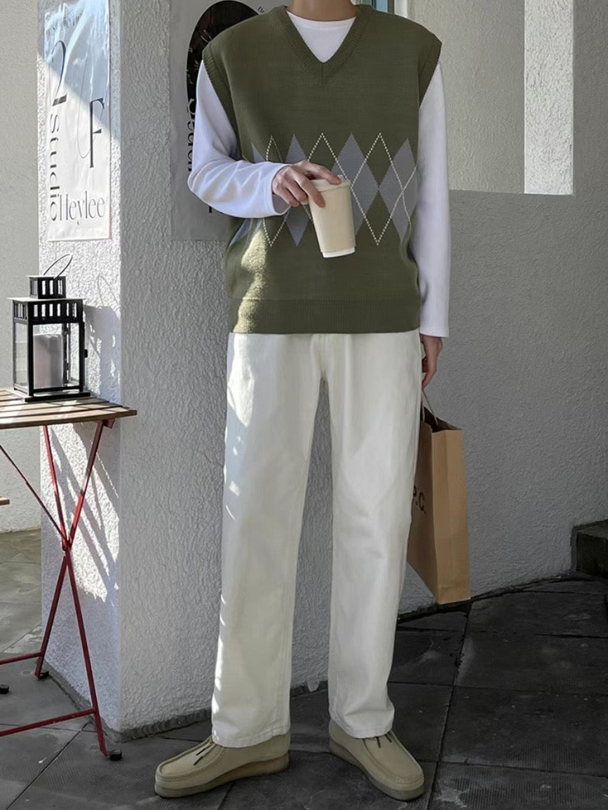 菱格針織冷背心